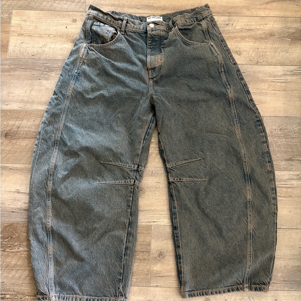 We The Free Washed Barrel Relaxed Jeans